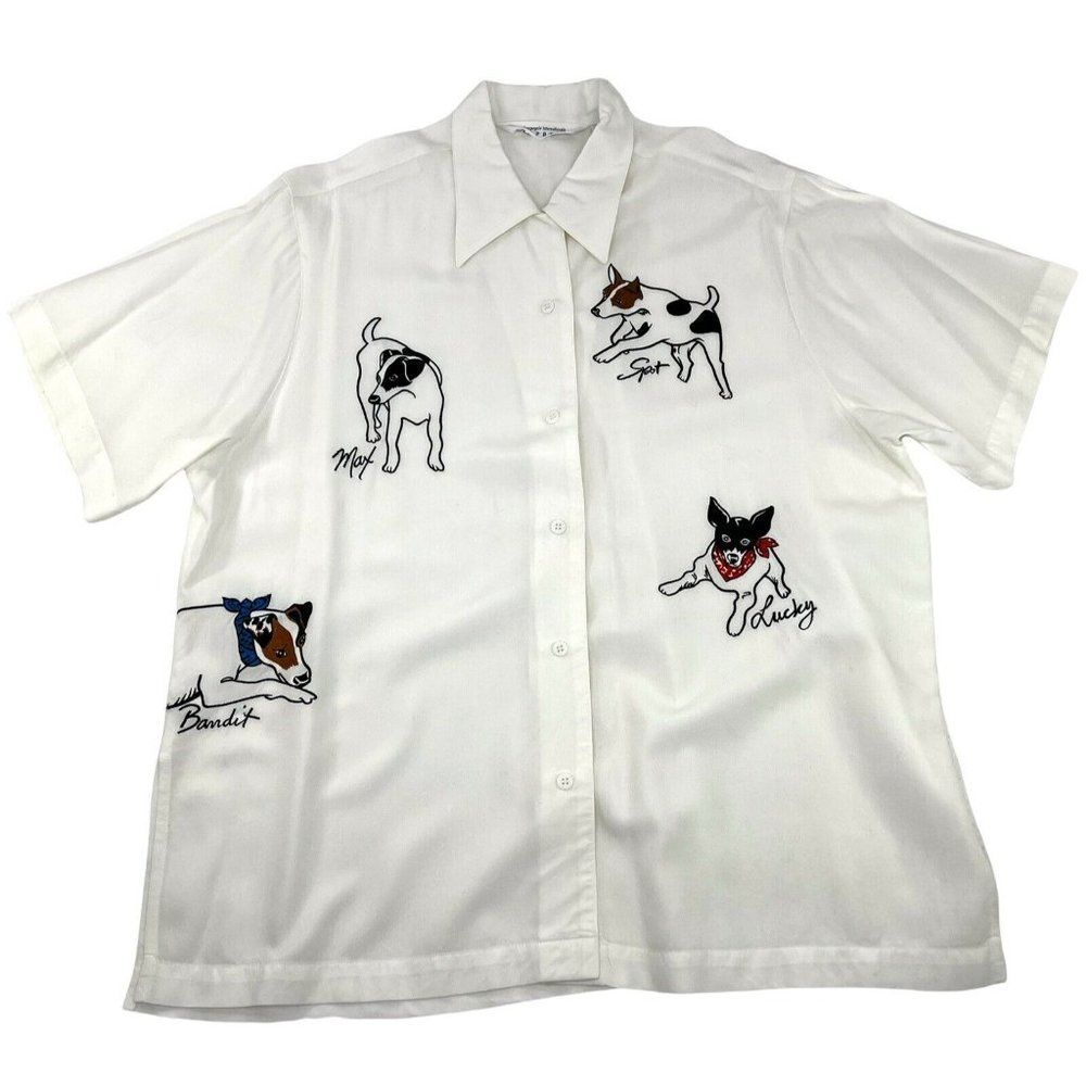 Vintage 1950's Compagnie Internationale Express Embroidered Dog Puppy Shirt